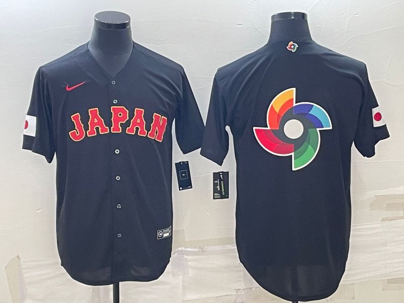 Men 2023 World Cub Japan Blank Black Nike MLB Jersey4->more jerseys->MLB Jersey